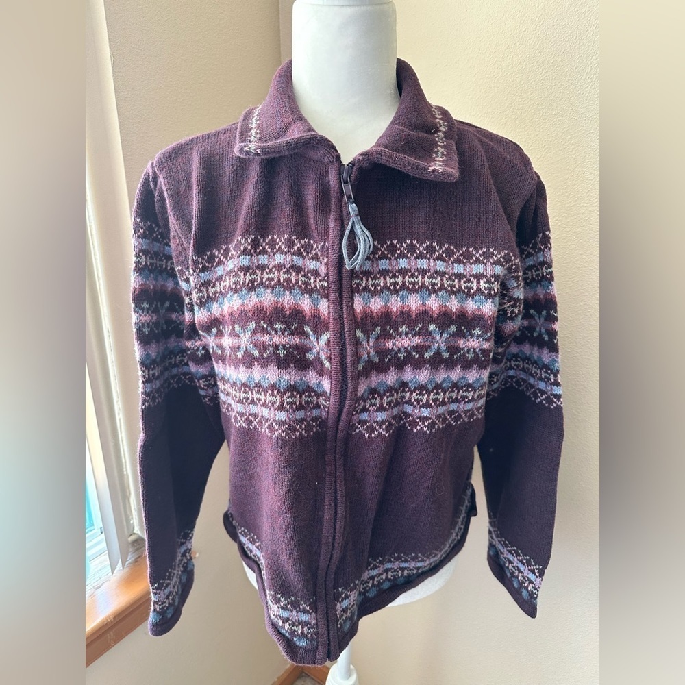 Tiara Purple Patterned Women's Sweater